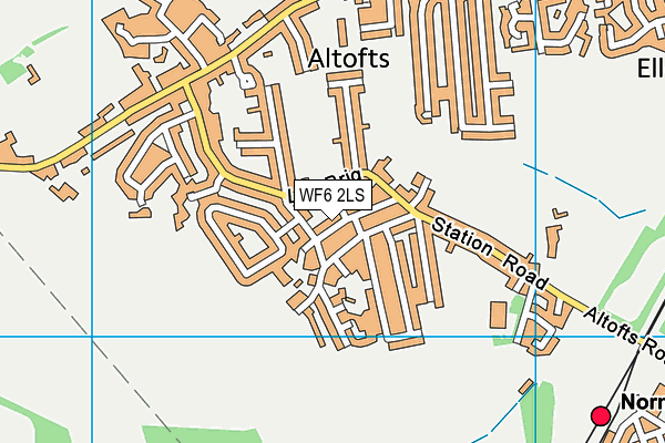 WF6 2LS map - OS VectorMap District (Ordnance Survey)