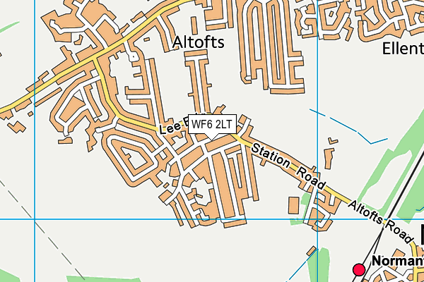 WF6 2LT map - OS VectorMap District (Ordnance Survey)