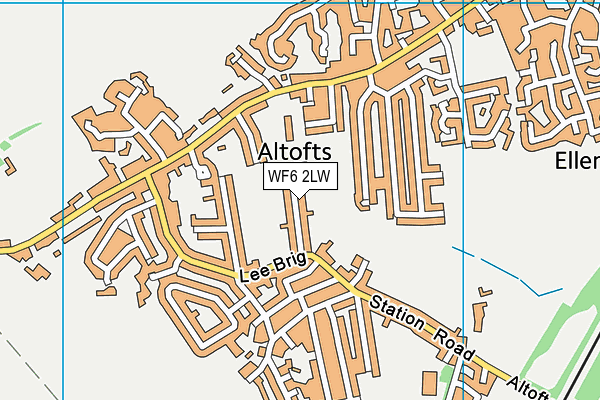 WF6 2LW map - OS VectorMap District (Ordnance Survey)