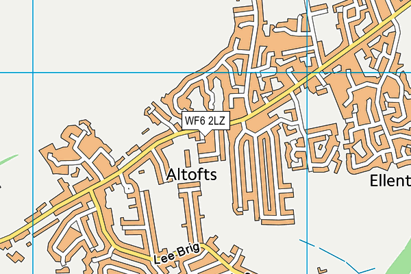 WF6 2LZ map - OS VectorMap District (Ordnance Survey)