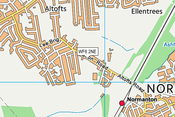 WF6 2NE map - OS VectorMap District (Ordnance Survey)