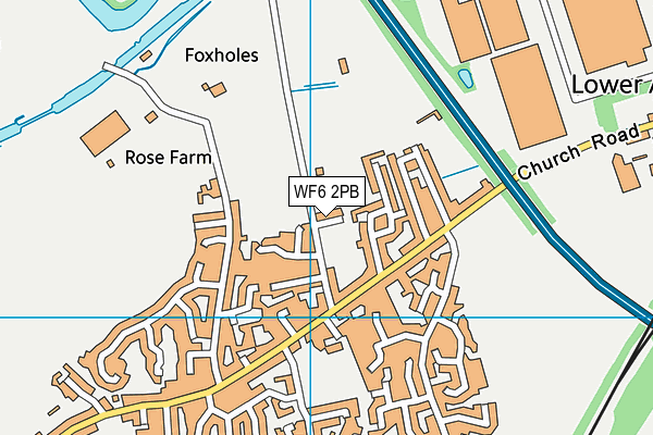 WF6 2PB map - OS VectorMap District (Ordnance Survey)