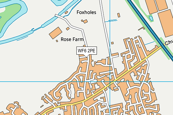 WF6 2PE map - OS VectorMap District (Ordnance Survey)