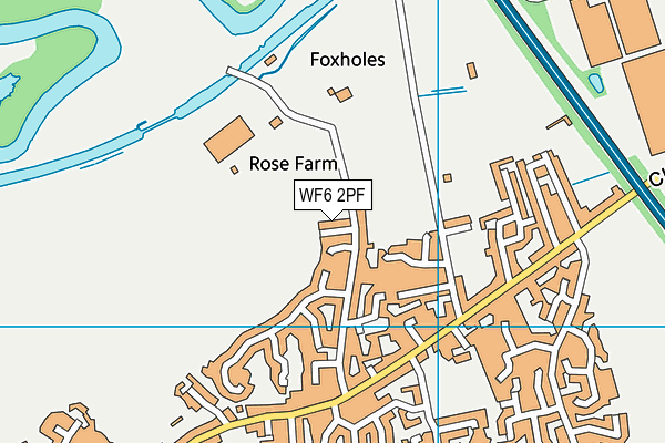 WF6 2PF map - OS VectorMap District (Ordnance Survey)