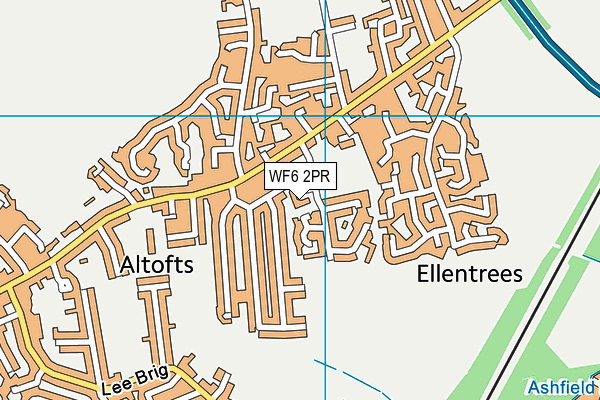 WF6 2PR map - OS VectorMap District (Ordnance Survey)