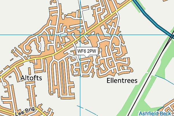 WF6 2PW map - OS VectorMap District (Ordnance Survey)