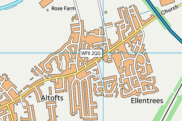 WF6 2QG map - OS VectorMap District (Ordnance Survey)