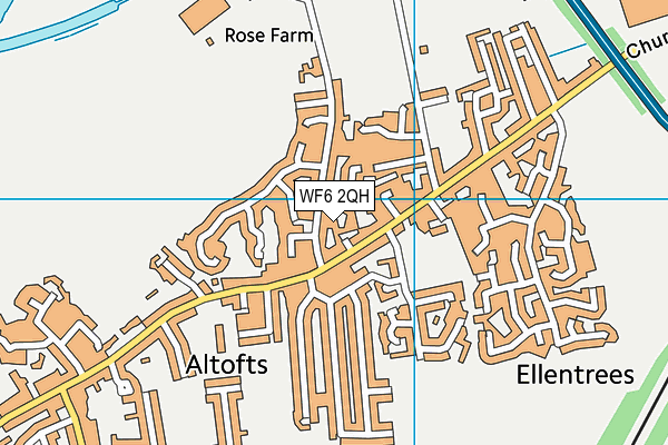 WF6 2QH map - OS VectorMap District (Ordnance Survey)