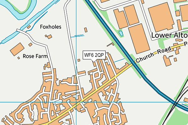 WF6 2QP map - OS VectorMap District (Ordnance Survey)