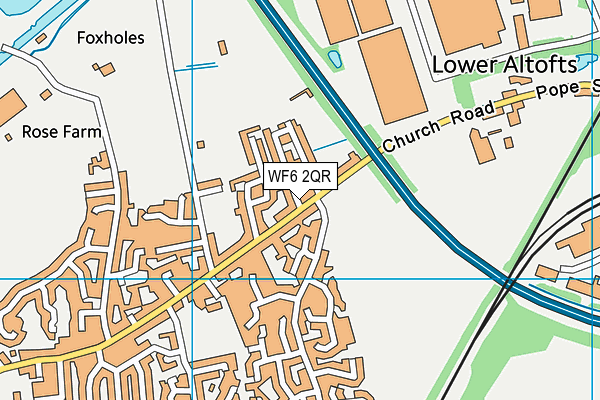 WF6 2QR map - OS VectorMap District (Ordnance Survey)