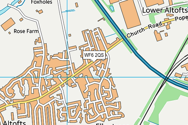 WF6 2QS map - OS VectorMap District (Ordnance Survey)