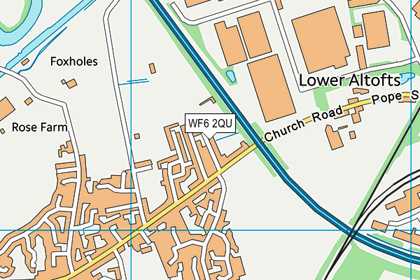 WF6 2QU map - OS VectorMap District (Ordnance Survey)