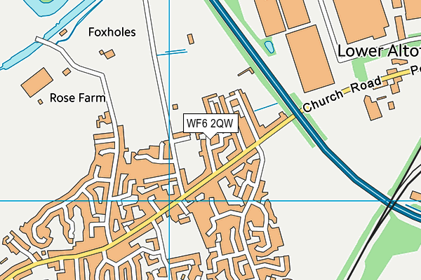 WF6 2QW map - OS VectorMap District (Ordnance Survey)