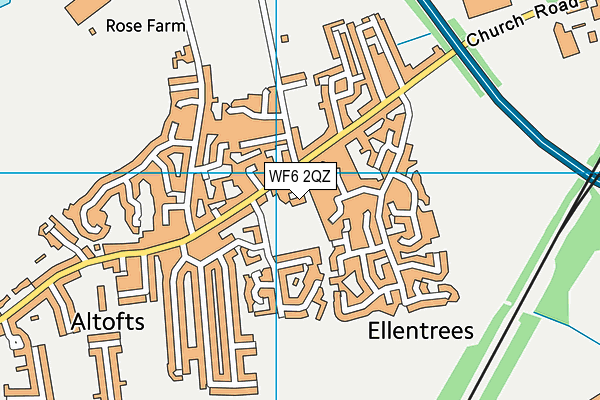 WF6 2QZ map - OS VectorMap District (Ordnance Survey)