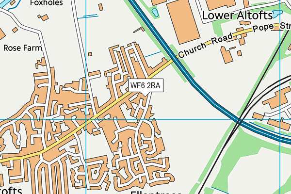 WF6 2RA map - OS VectorMap District (Ordnance Survey)