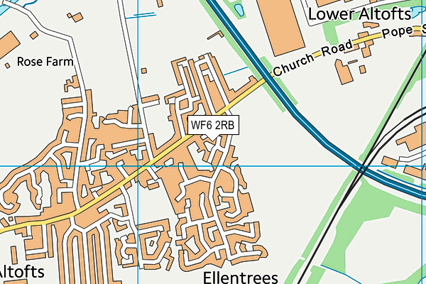 WF6 2RB map - OS VectorMap District (Ordnance Survey)