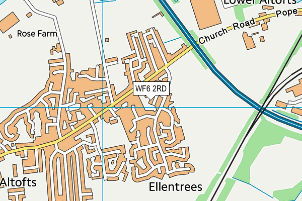 WF6 2RD map - OS VectorMap District (Ordnance Survey)