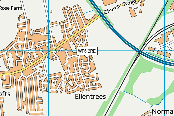 WF6 2RE map - OS VectorMap District (Ordnance Survey)