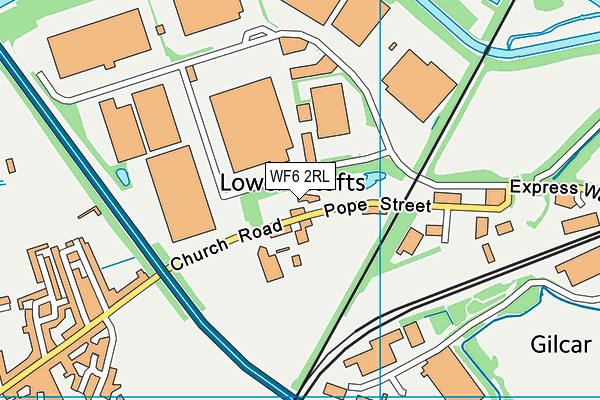 WF6 2RL map - OS VectorMap District (Ordnance Survey)