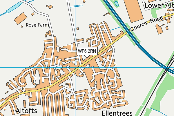 WF6 2RN map - OS VectorMap District (Ordnance Survey)