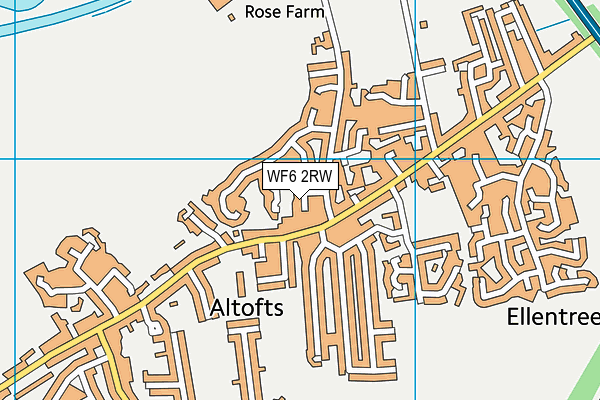 WF6 2RW map - OS VectorMap District (Ordnance Survey)