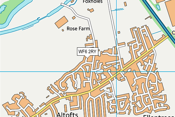 WF6 2RY map - OS VectorMap District (Ordnance Survey)