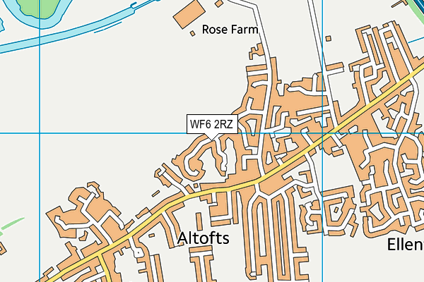 WF6 2RZ map - OS VectorMap District (Ordnance Survey)