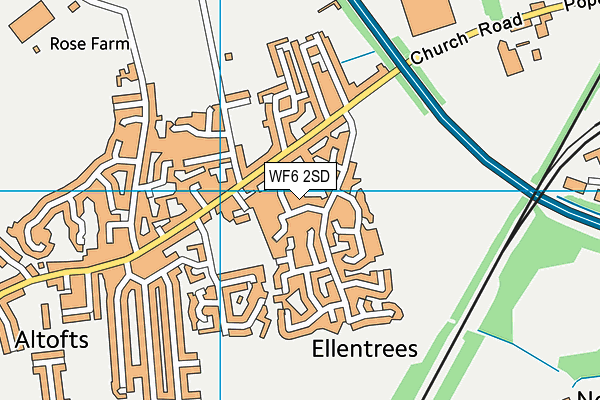 WF6 2SD map - OS VectorMap District (Ordnance Survey)