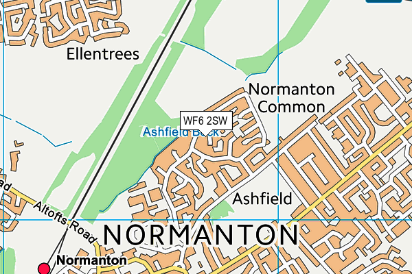 WF6 2SW map - OS VectorMap District (Ordnance Survey)