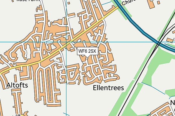 WF6 2SX map - OS VectorMap District (Ordnance Survey)