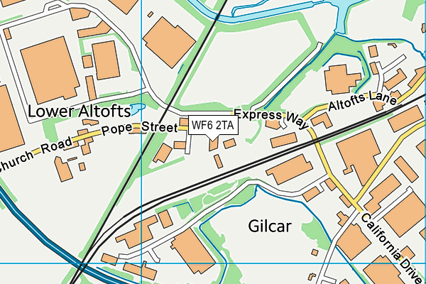 WF6 2TA map - OS VectorMap District (Ordnance Survey)