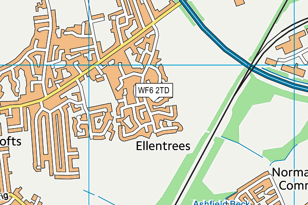 WF6 2TD map - OS VectorMap District (Ordnance Survey)