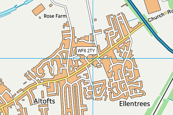 WF6 2TY map - OS VectorMap District (Ordnance Survey)