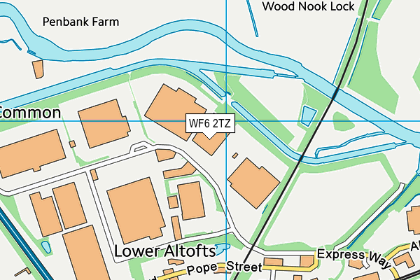 WF6 2TZ map - OS VectorMap District (Ordnance Survey)