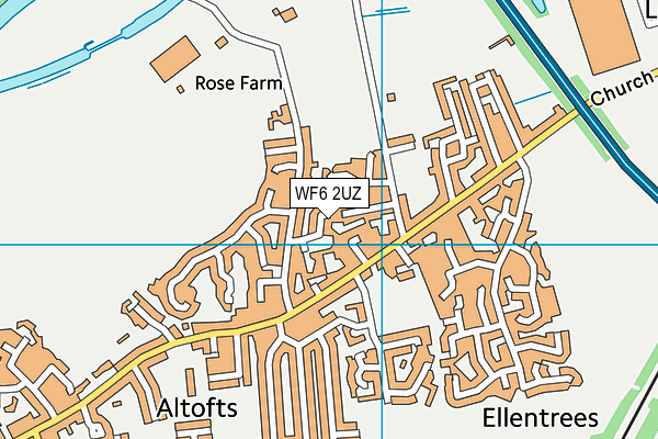 WF6 2UZ map - OS VectorMap District (Ordnance Survey)