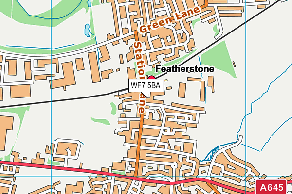 Featherstone Indoor Bowls Club (Closed) map (WF7 5BA) - OS VectorMap District (Ordnance Survey)