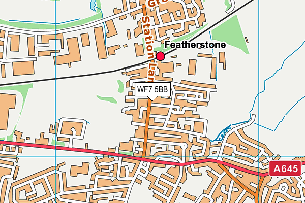 Featherstone Library And Community Centre map (WF7 5BB) - OS VectorMap District (Ordnance Survey)
