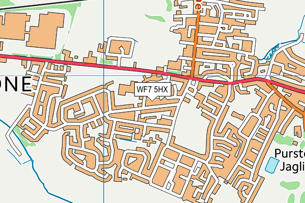 WF7 5HX map - OS VectorMap District (Ordnance Survey)