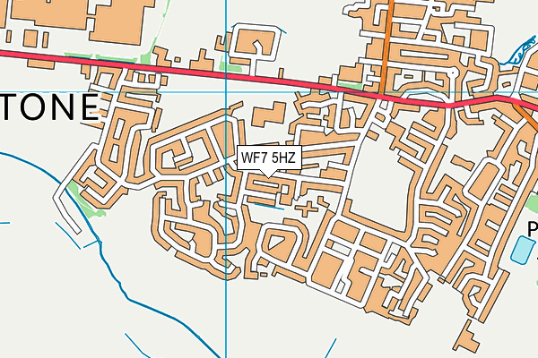 WF7 5HZ map - OS VectorMap District (Ordnance Survey)