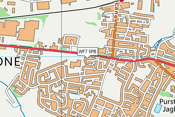 WF7 5PB map - OS VectorMap District (Ordnance Survey)