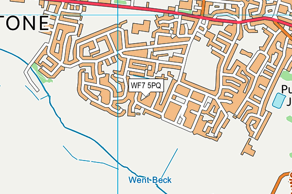 WF7 5PQ map - OS VectorMap District (Ordnance Survey)