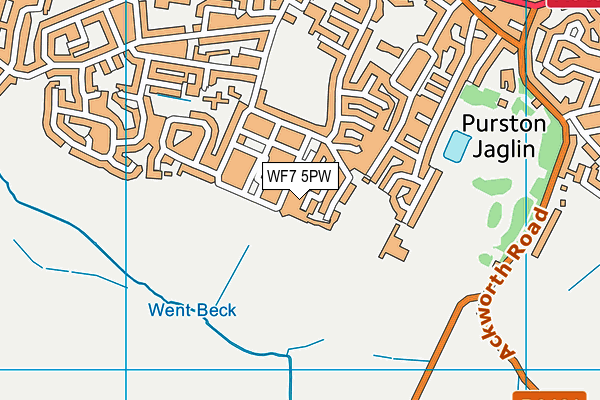 WF7 5PW map - OS VectorMap District (Ordnance Survey)