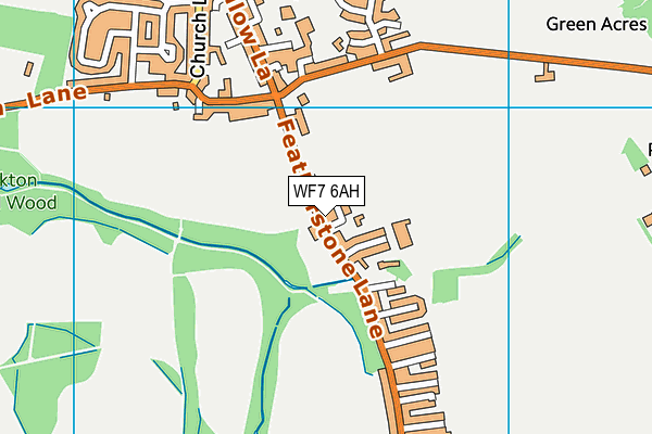WF7 6AH map - OS VectorMap District (Ordnance Survey)
