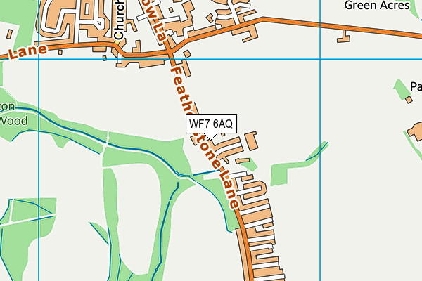 WF7 6AQ map - OS VectorMap District (Ordnance Survey)
