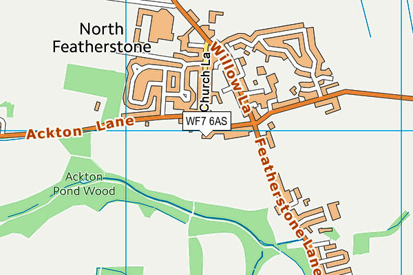 WF7 6AS map - OS VectorMap District (Ordnance Survey)