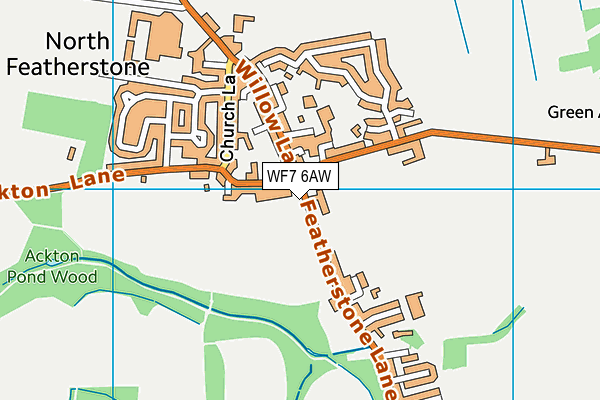 WF7 6AW map - OS VectorMap District (Ordnance Survey)