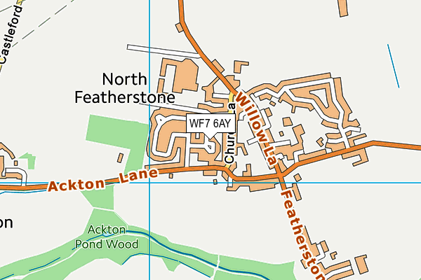 WF7 6AY map - OS VectorMap District (Ordnance Survey)