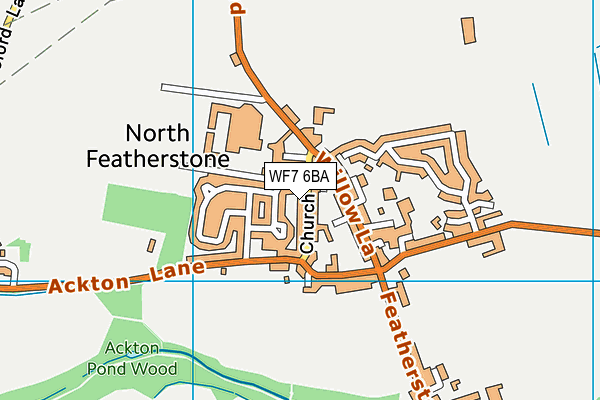 WF7 6BA map - OS VectorMap District (Ordnance Survey)