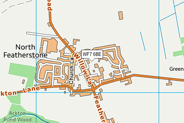 WF7 6BE map - OS VectorMap District (Ordnance Survey)
