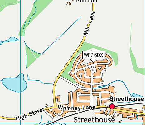 WF7 6DX map - OS VectorMap District (Ordnance Survey)